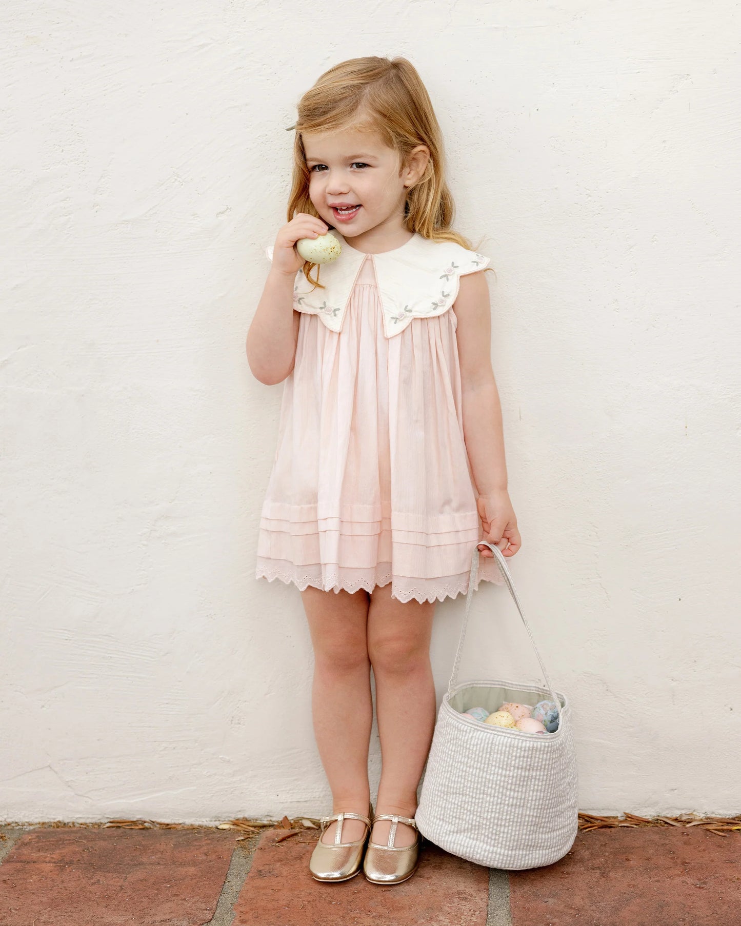Easter Basket - Sage Stripe