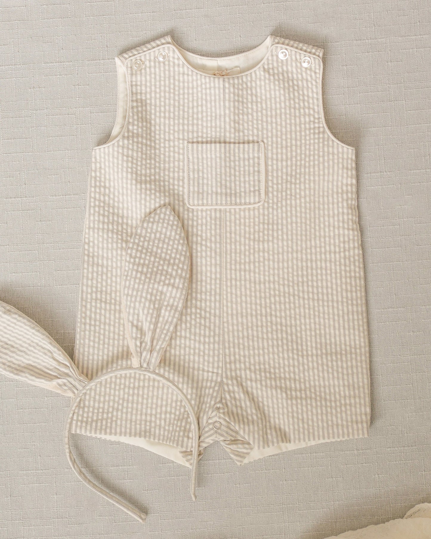 Bunny Headband - Sage Stripe