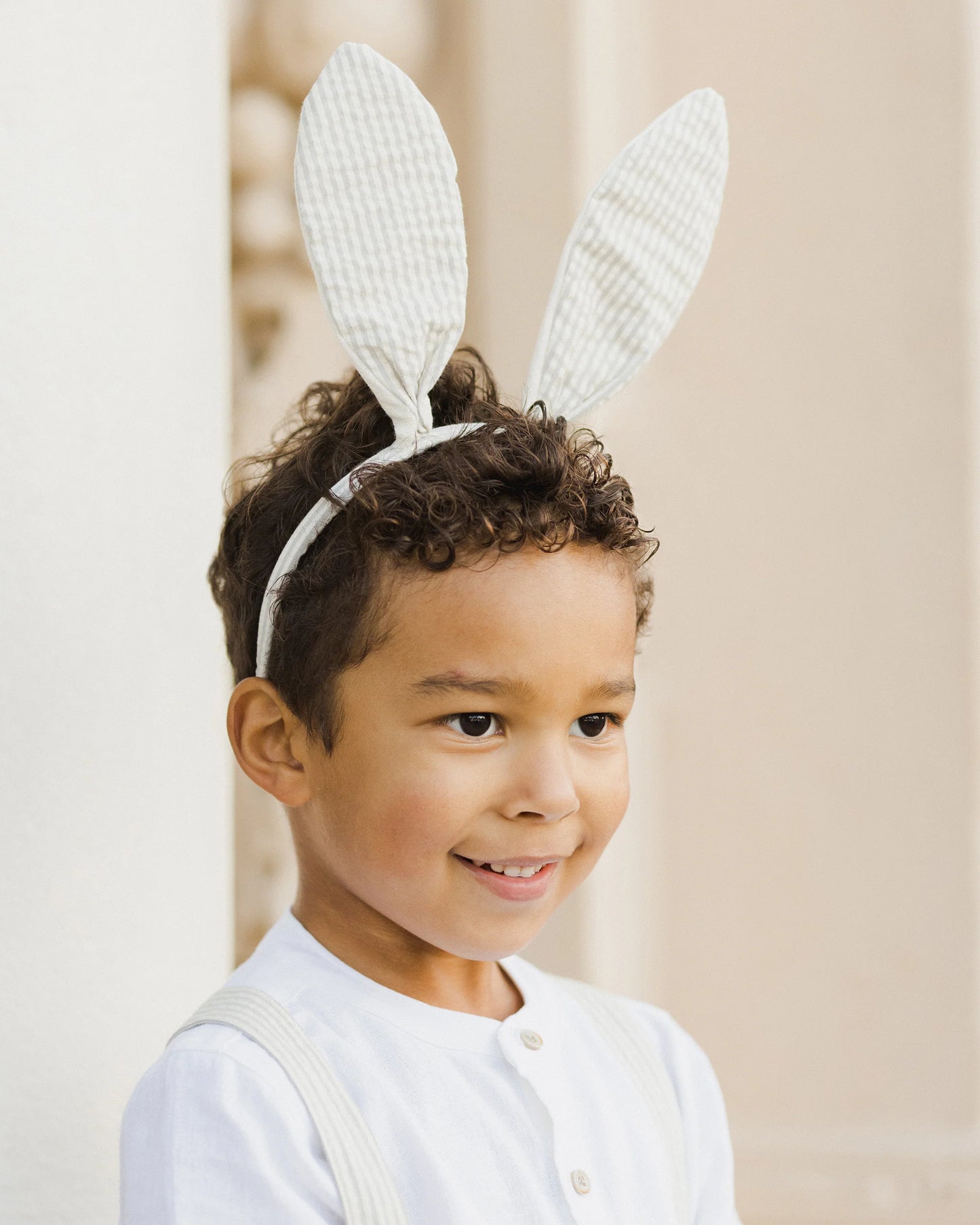 Bunny Headband - Sage Stripe