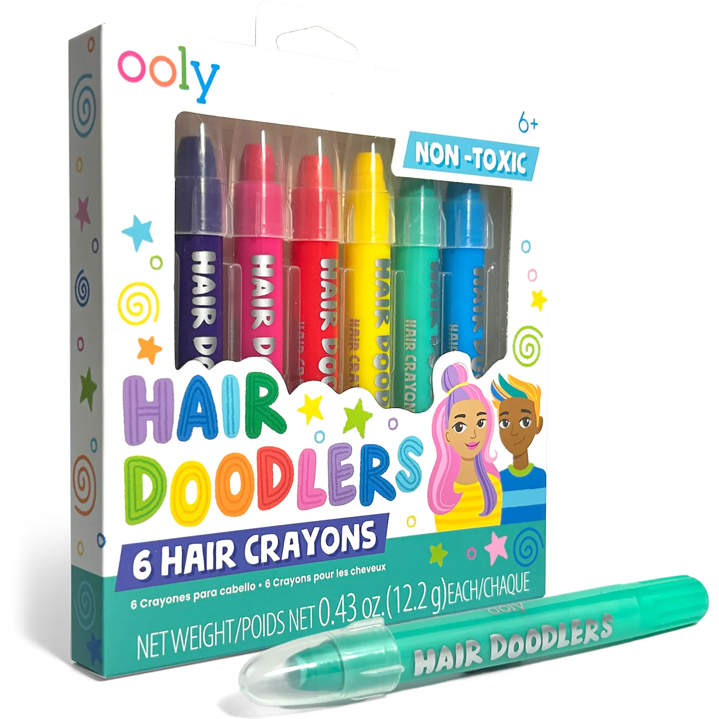Hair Doodlers Hair Crayons - Set of 6 Colors
