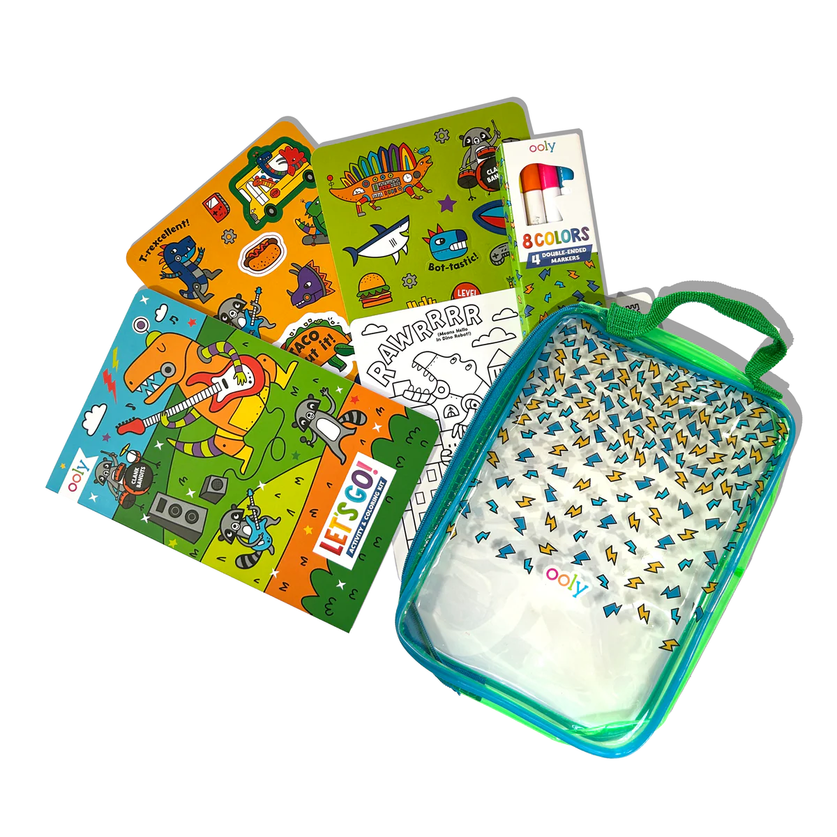 Let's Go!: Activity & Coloring Kit - Robo Dinos
