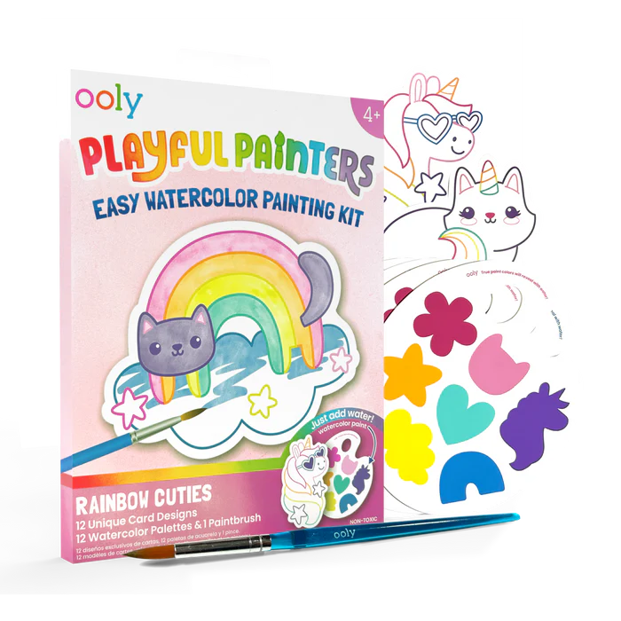 Playful Painters: Easy Watercolor Painting Kit - Rainbow Cuties