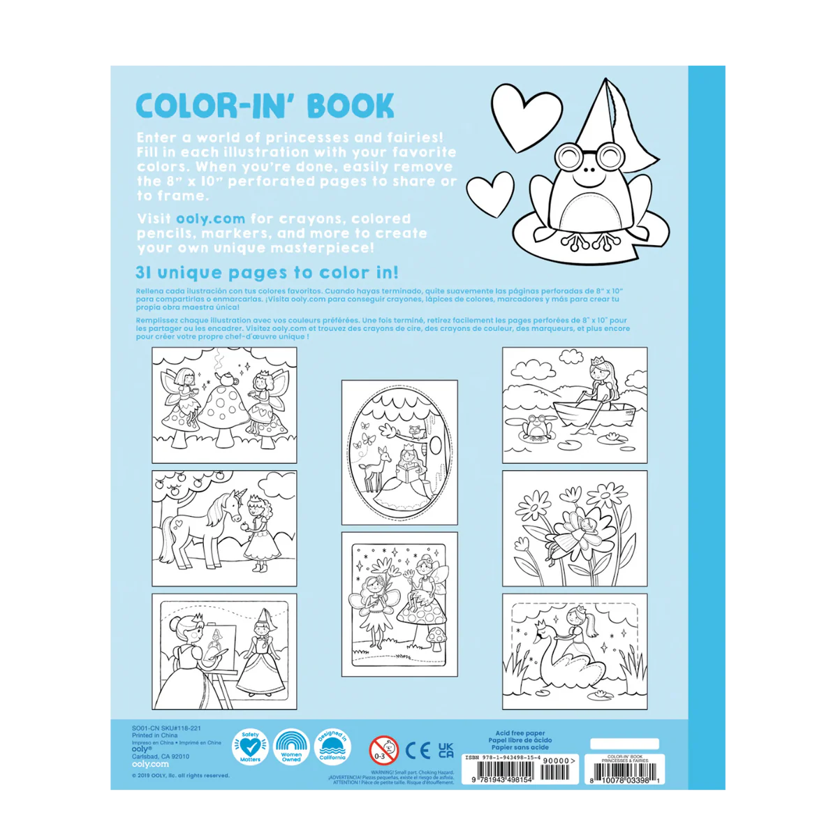 Color-in' Book: Princess & Fairies