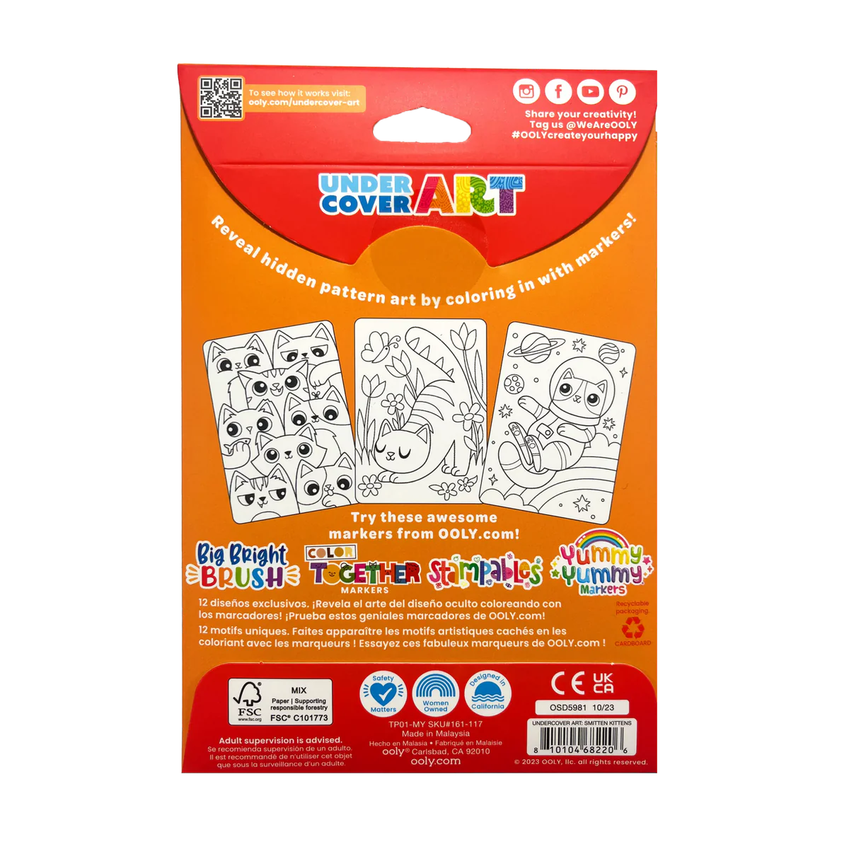 Undercover Art Hidden Patterns Coloring - Smitten Kitten
