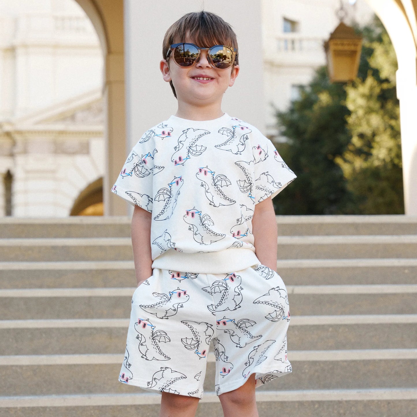 Print Boy Sweatshirt Set