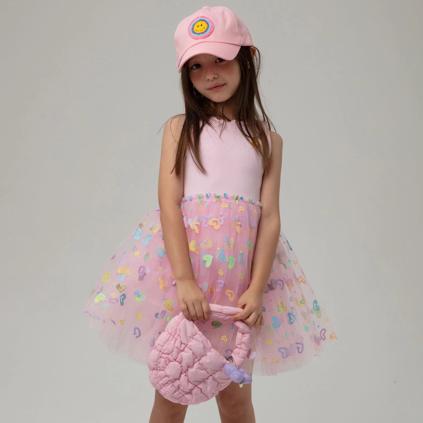 Smile Patched Hat - Pink