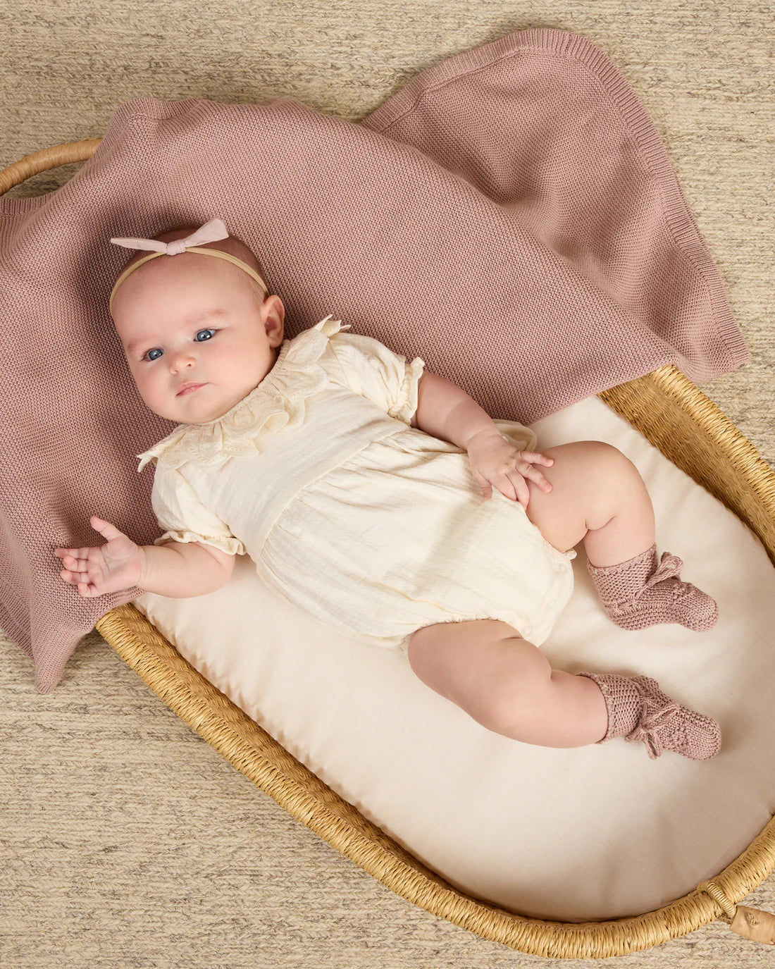 Knit Baby Blanket - Mauve