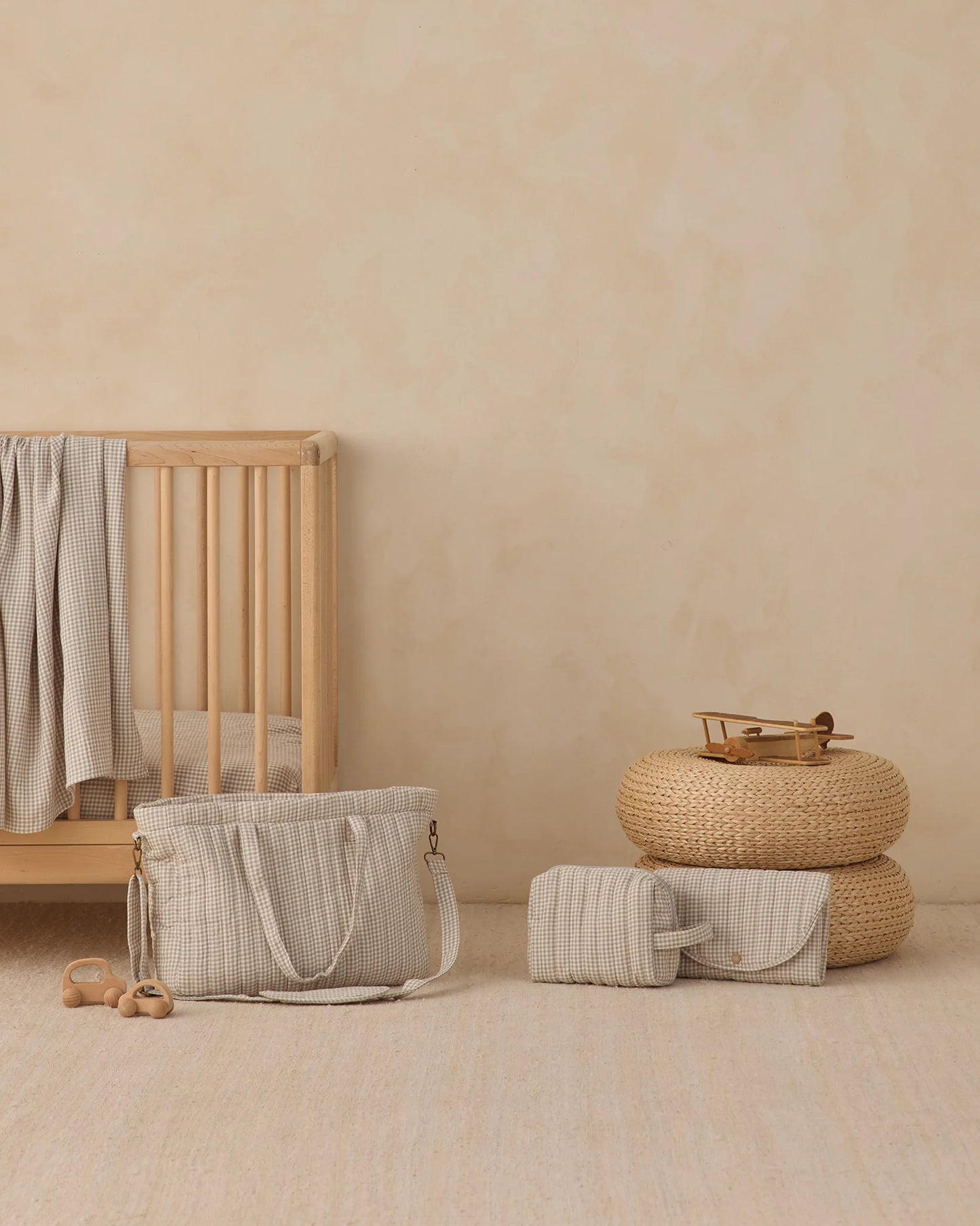 Toiletry Bag - Sage Gingham