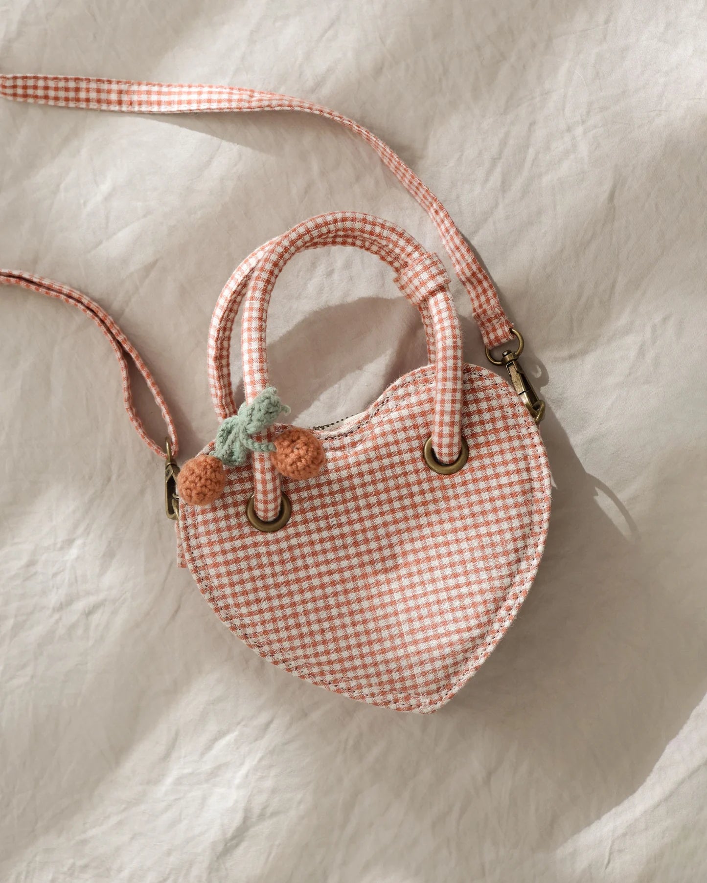 Heart Purse - Poppy Gingham