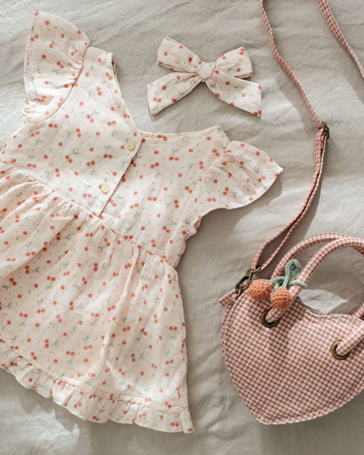 Heart Purse - Poppy Gingham