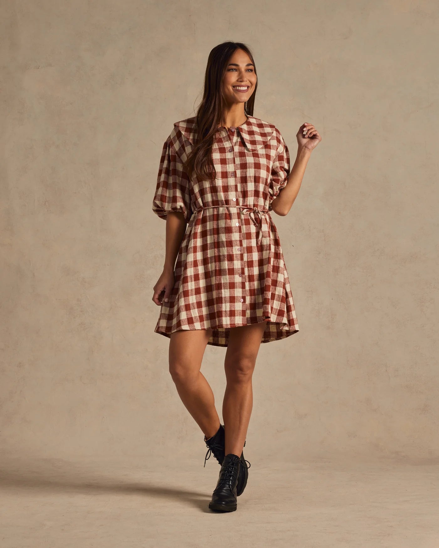 Rylee & Cru - Olive Dress - Ruby Plaid - Large
