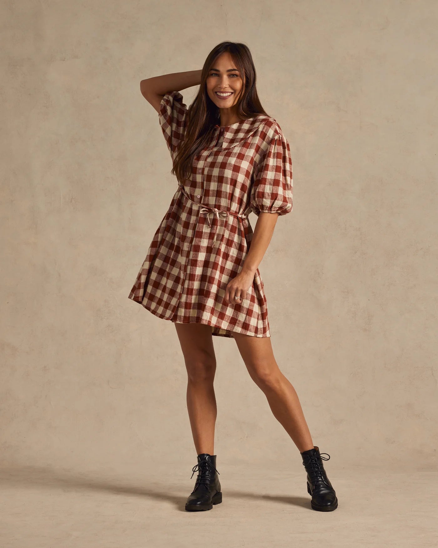 Rylee & Cru - Olive Dress - Ruby Plaid - Large
