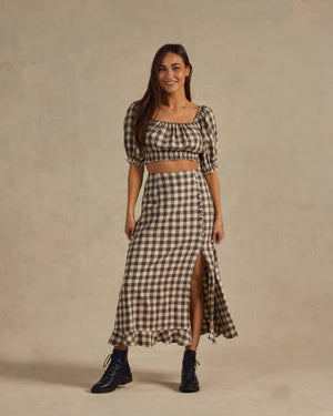 Rylee & Cru - Sazan Top - Charcoal Check - XS