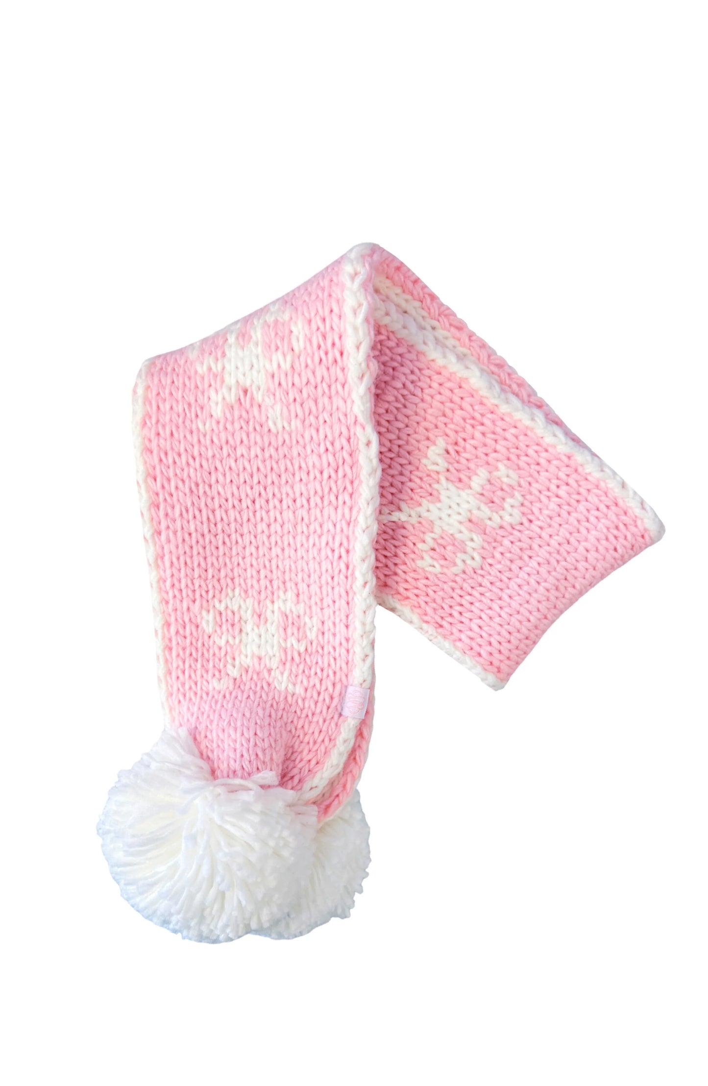White, Pink Bow - Scarf