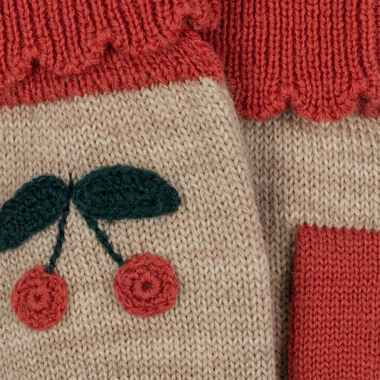 Sonja Knit Mittens - Beige Melange - 12/18M