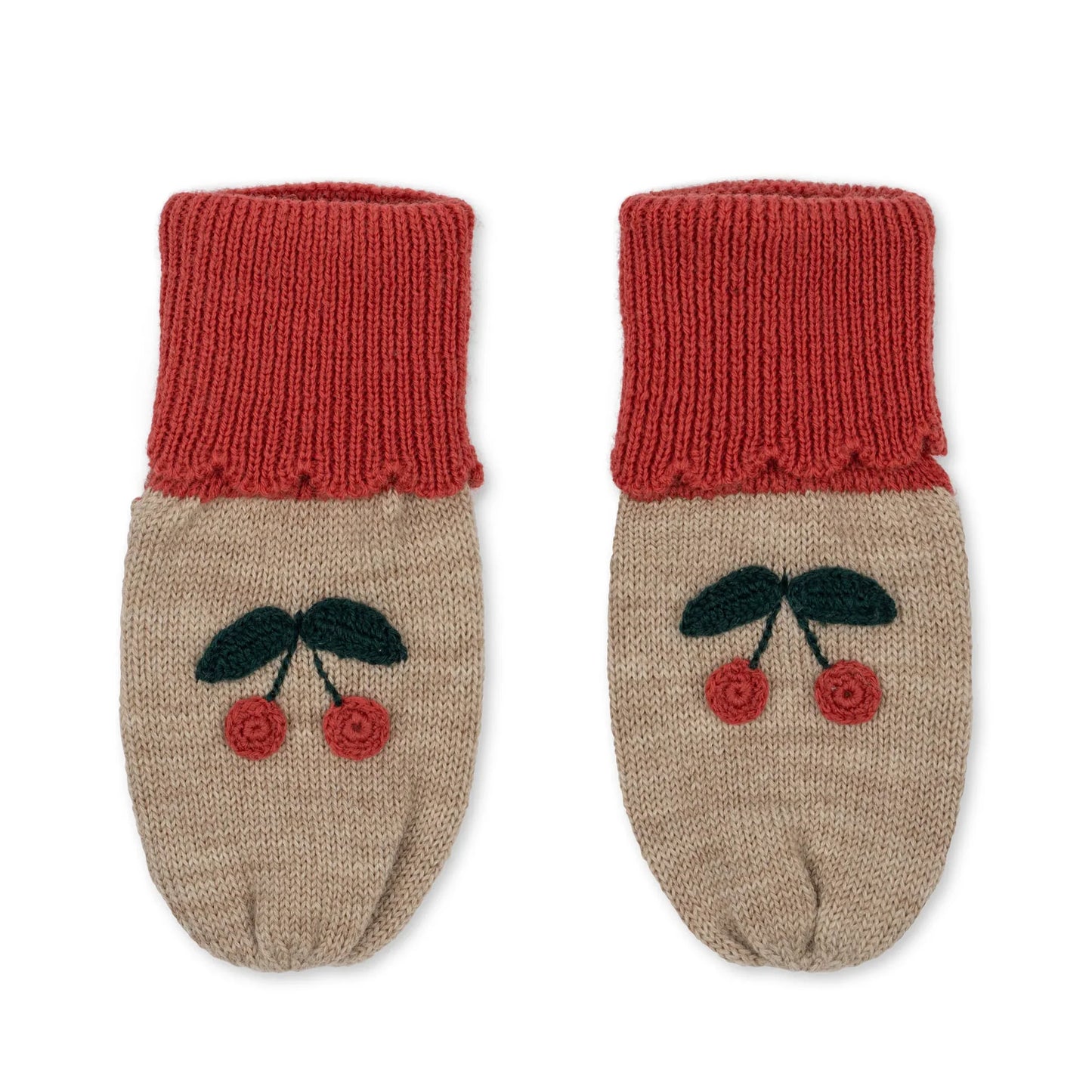 Sonja Knit Mittens - Beige Melange - 12/18M