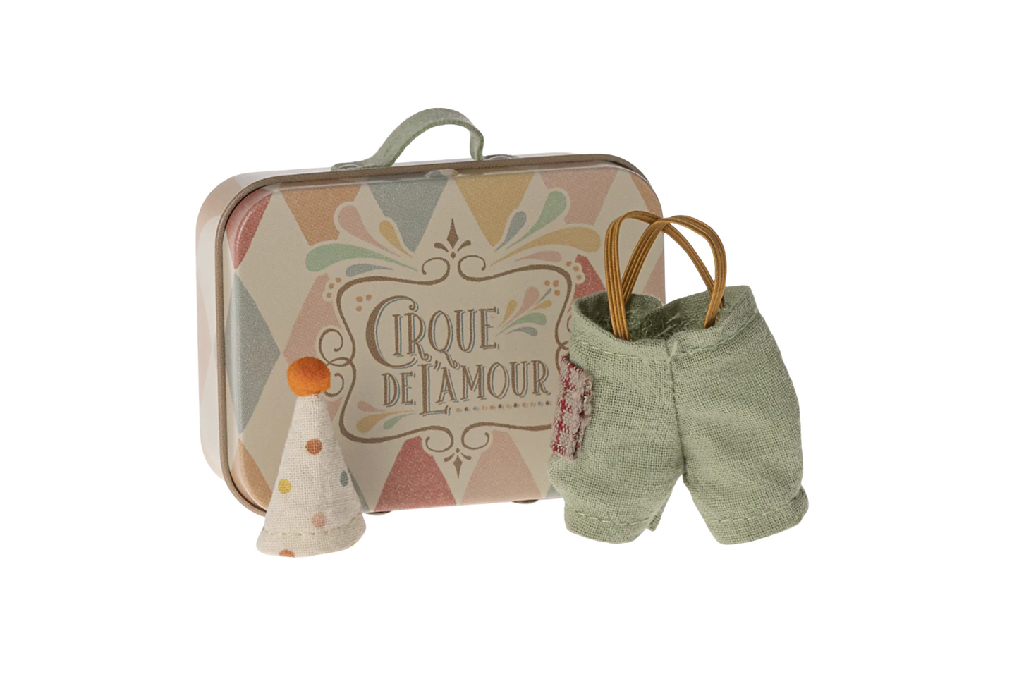 Clown clothes in suitcase, Little brother mouse