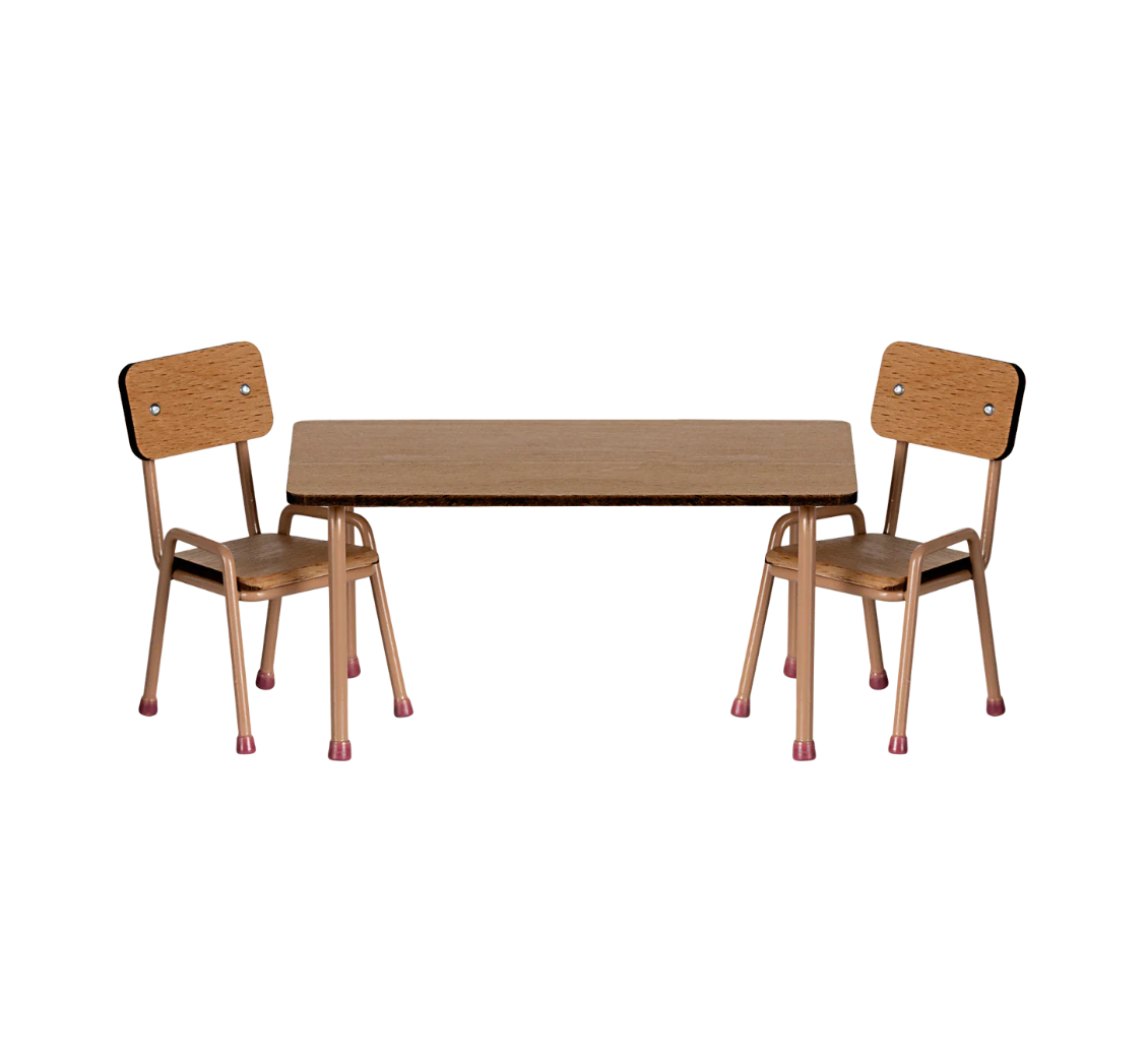 Table and chair set, Mouse - Dark powder