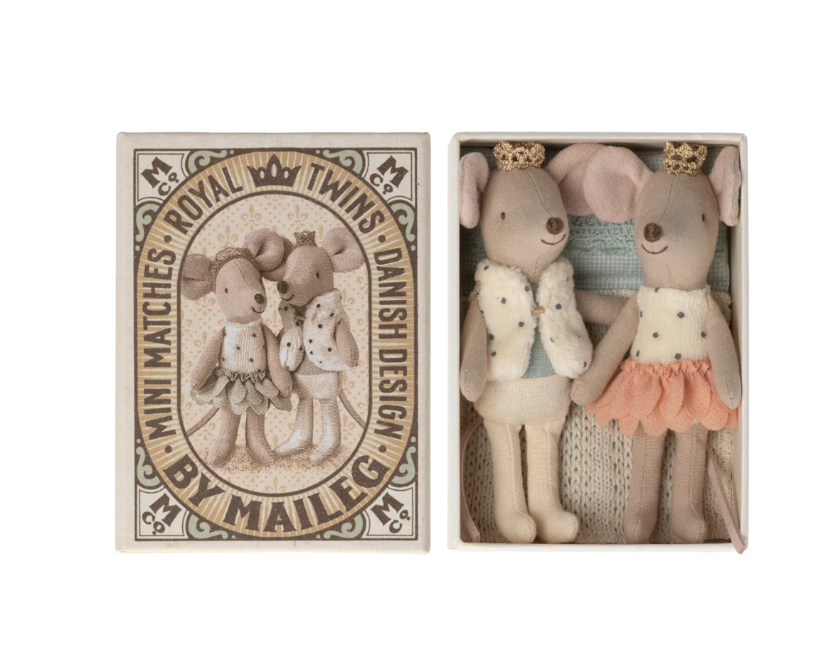 Royal Twins Mice, Little Sister and Brother in Box