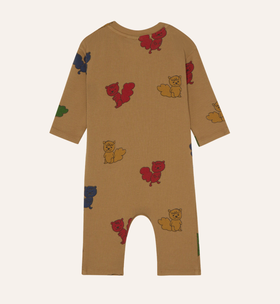 Multicolor Squirrels Baby Overall