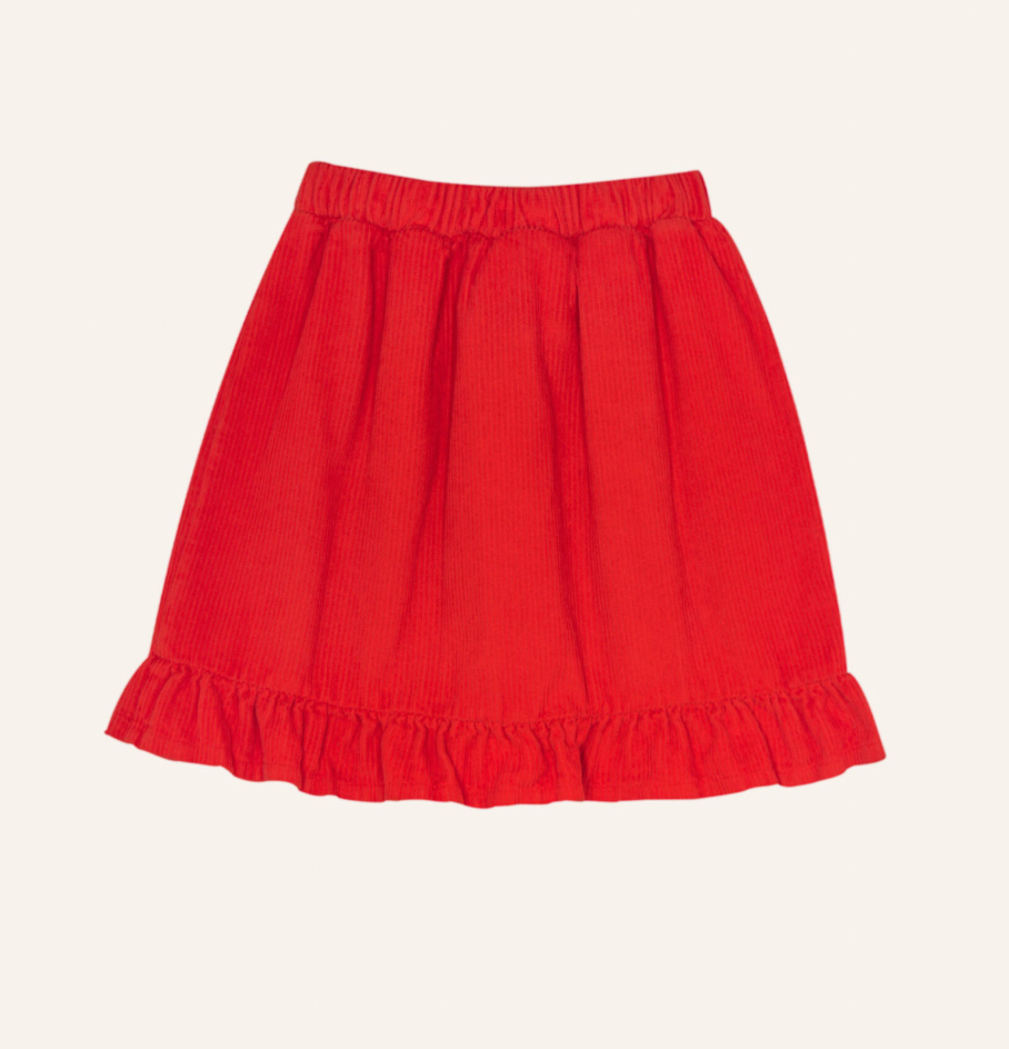 Red Corduroy Skirt