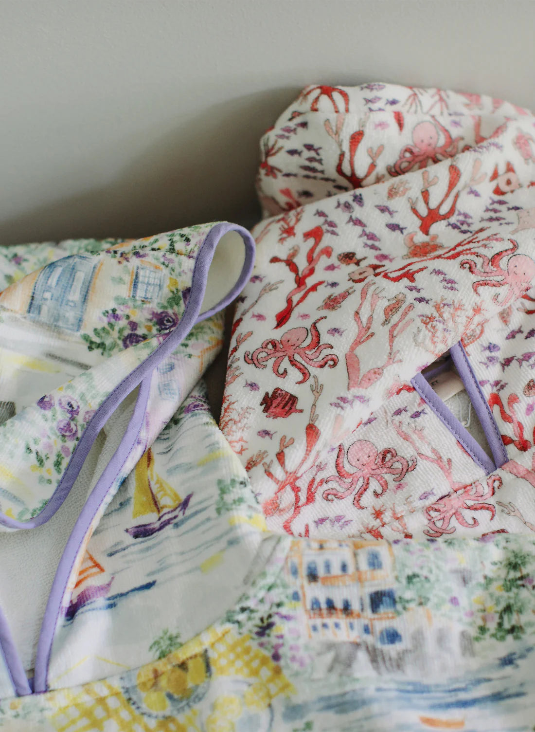 Rosy Coral Reef Swim Poncho