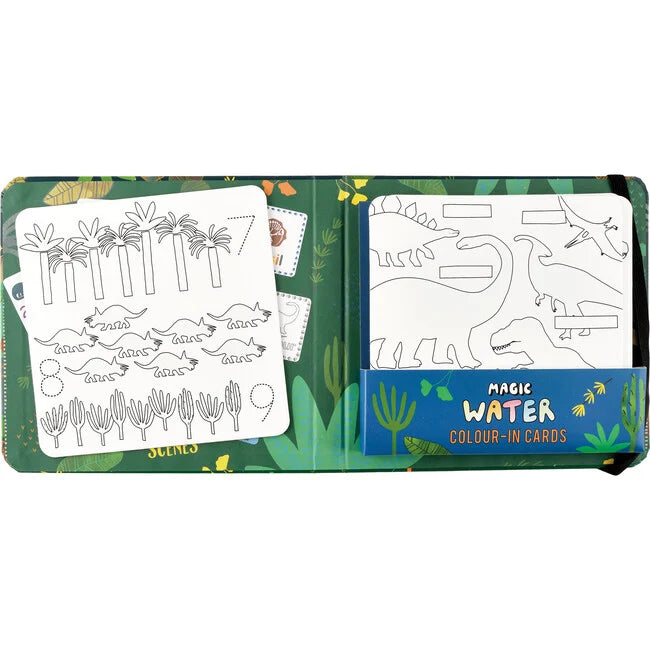 Dinosaur Magic Water Colour-In Cards