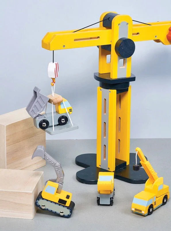 Wooden Big Yellow Toy Crane – 3+ Years