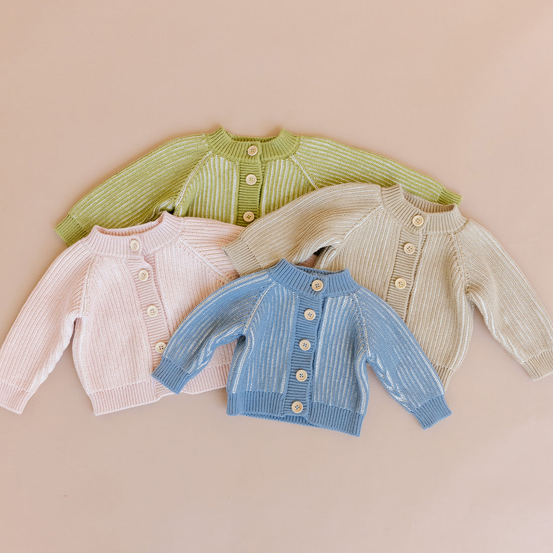 Cotton Brioche Cardigan Blue 2-3Y