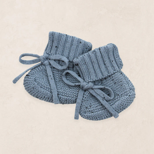 Knit Booties - Cadet Speckle