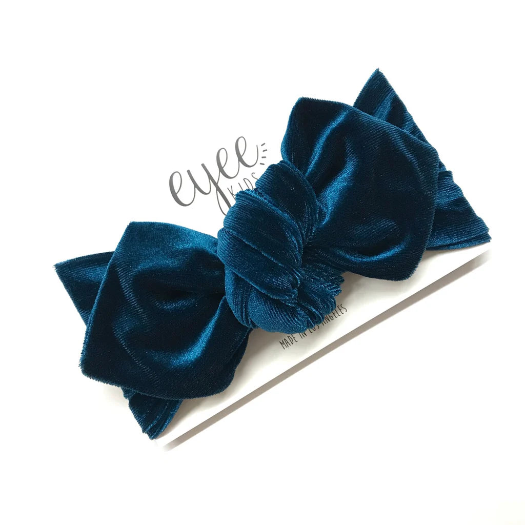 Top Knot Teal Velvet Headband