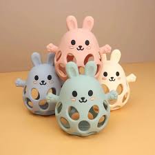 Funny Bunny 3D Silicone Teether - Sage