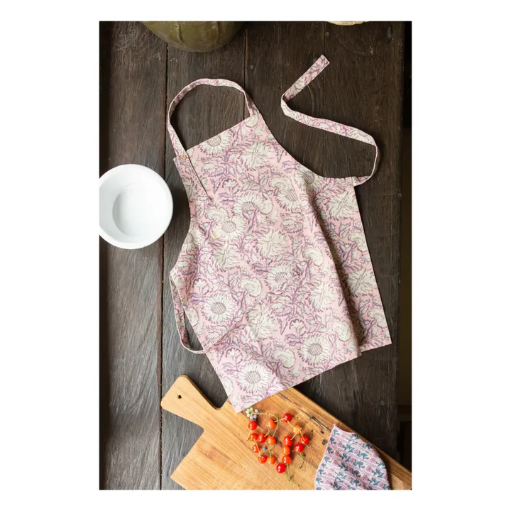 Kids Apron Eve in Pink Daisy Garden OS
