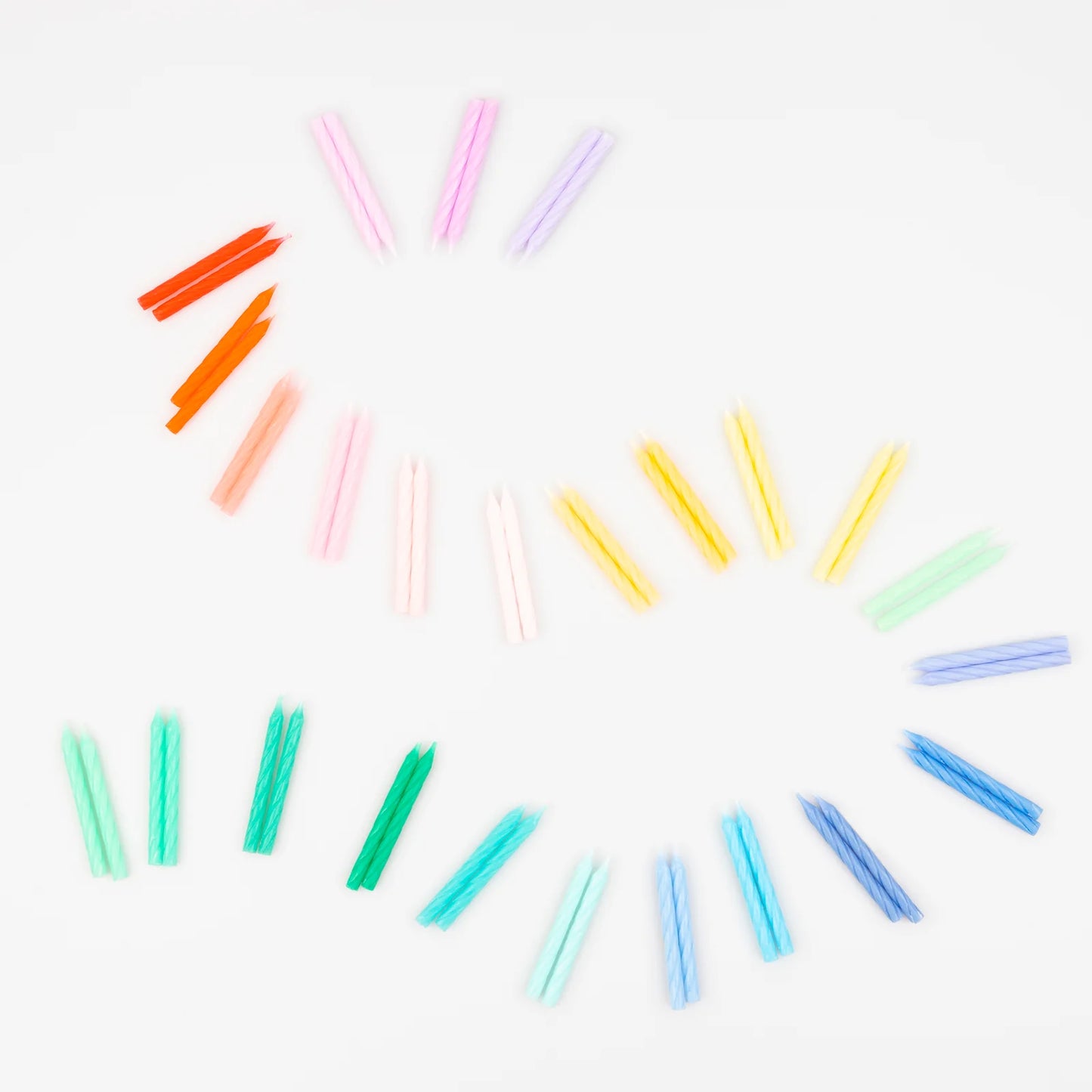 Rainbow Twisted Mini Candles