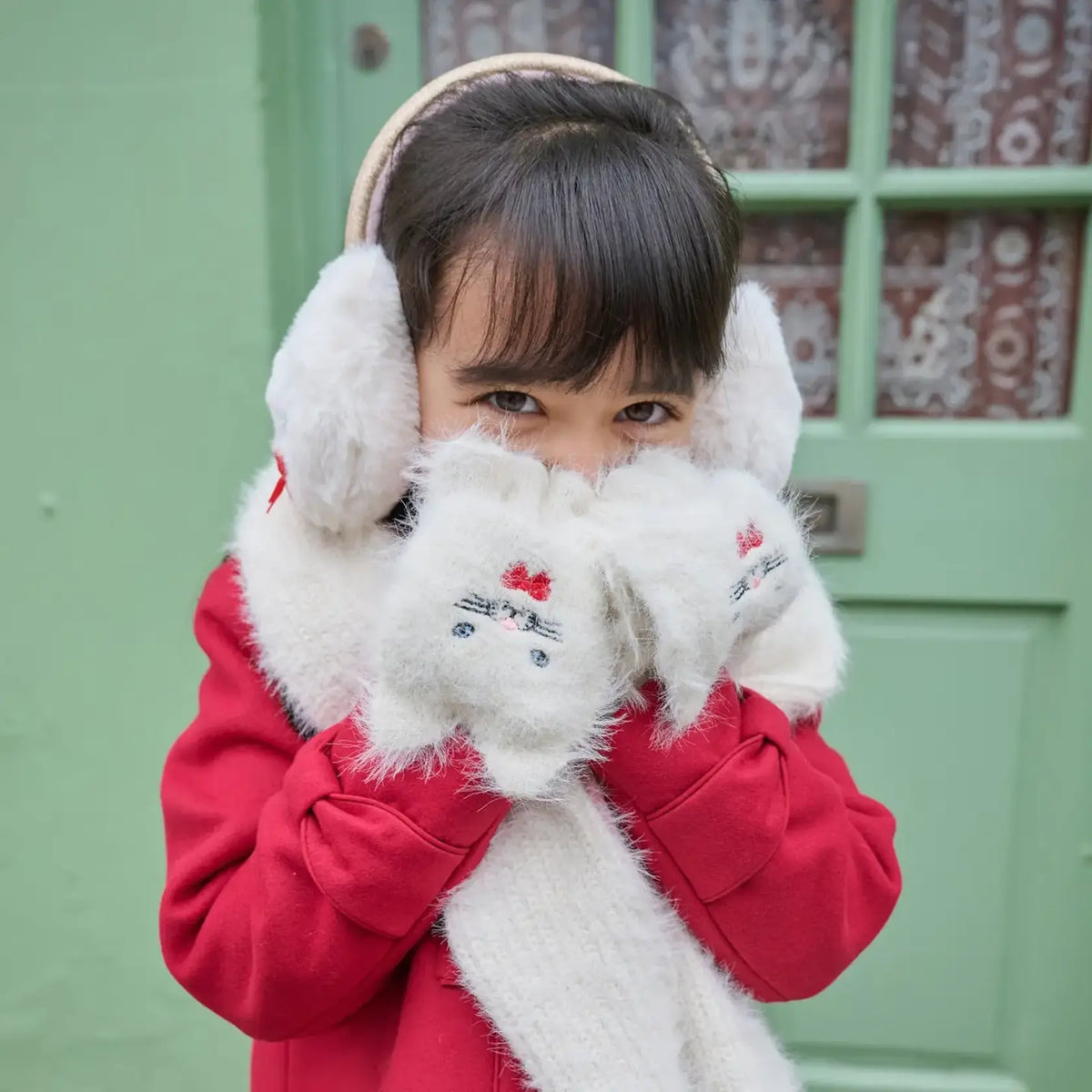 Cute Kitten Fluffy Gloves (3-6 Years)