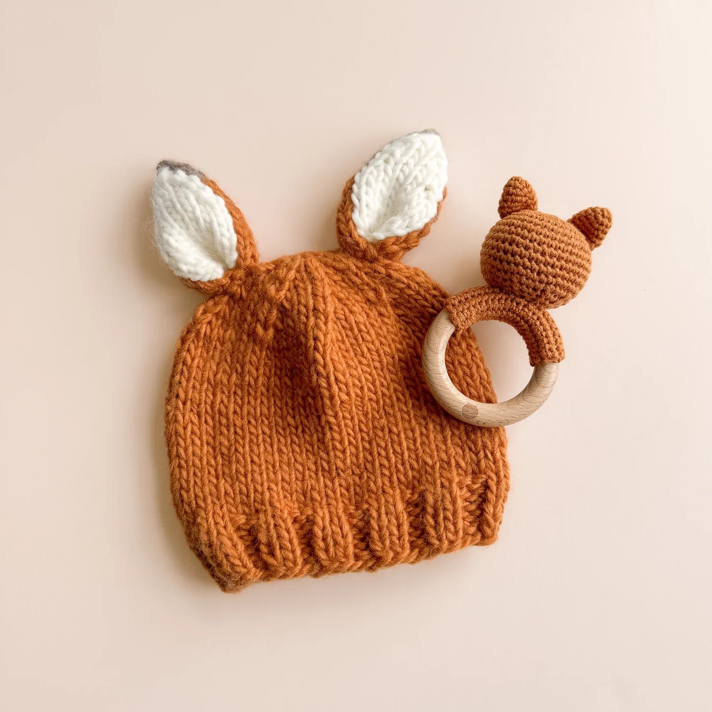 Teether Fox Cotton Crochet Rattle