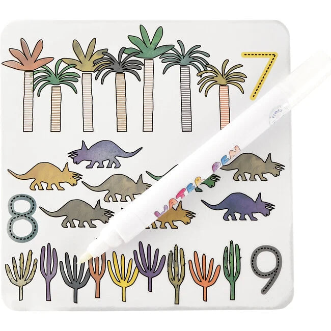 Dinosaur Magic Water Colour-In Cards