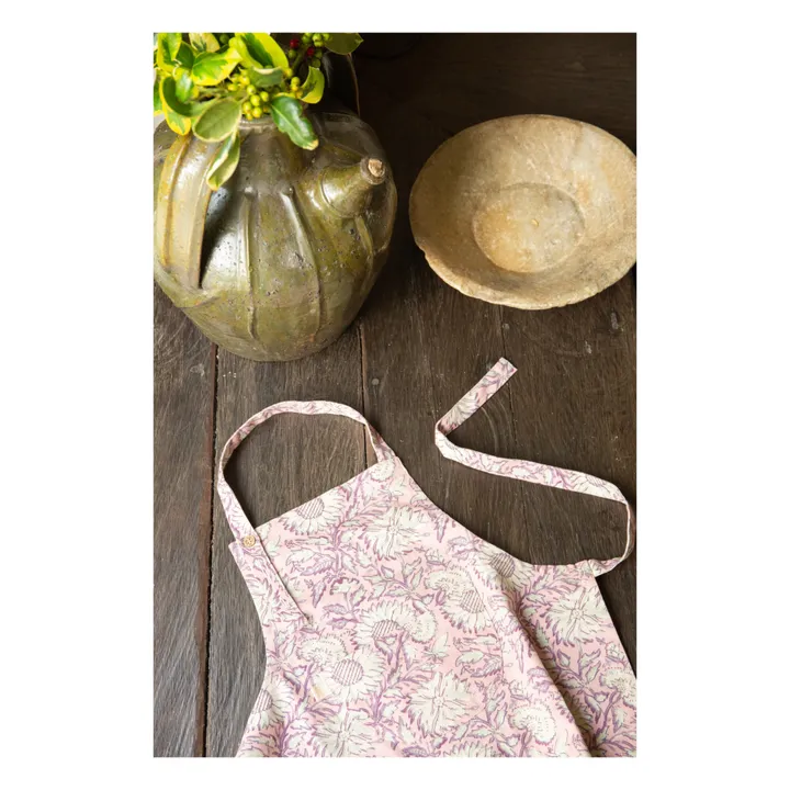 Kids Apron Eve in Pink Daisy Garden OS