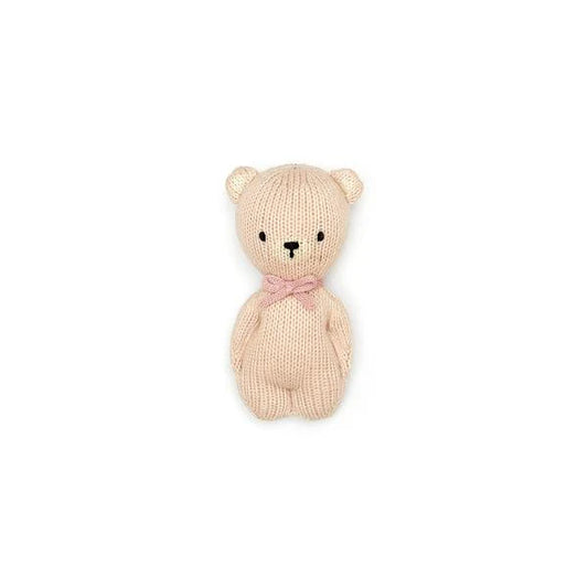 Bear Rattle 5.5" - Light Pink & Dusty Rose