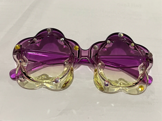 Crystalized Ombre Flower Sunglasses