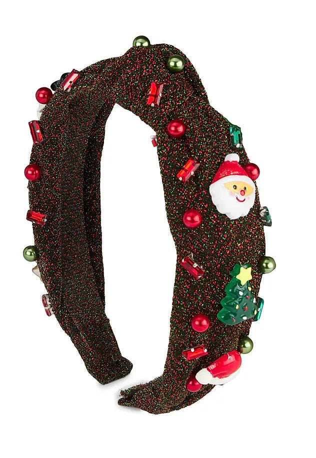 Holiday Charms on Glitter Knot Headband