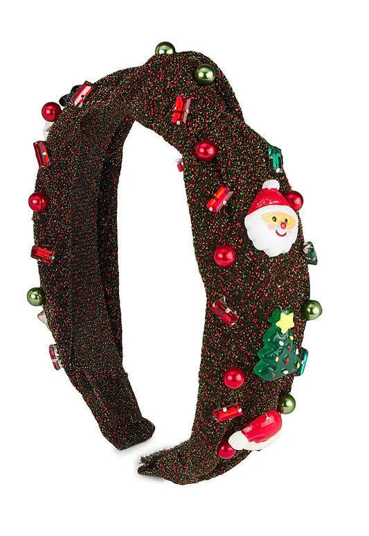 Holiday Charms on Glitter Knot Headband