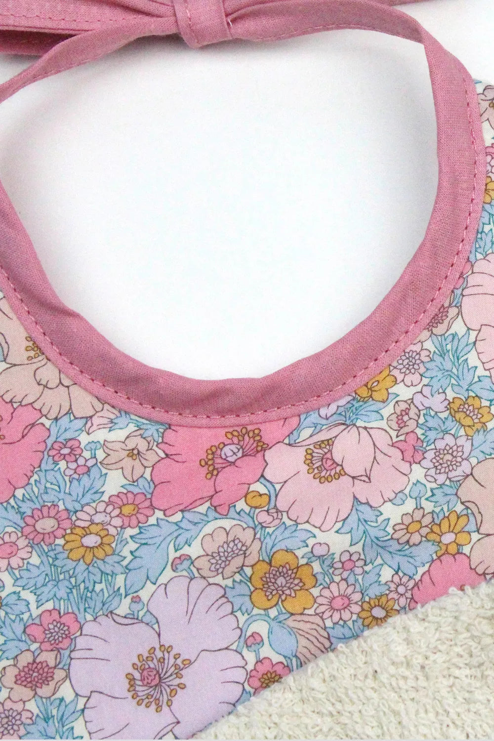 Baby Bib Liberty Fabric - Sofia Pink and Blue Floral