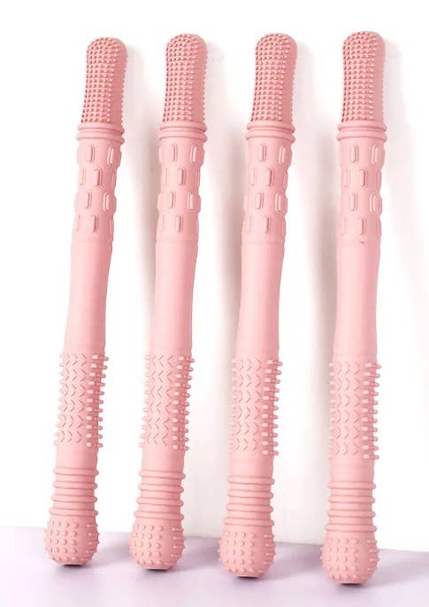 Nuevo Teething Tubes All Silicone - Classic Pink