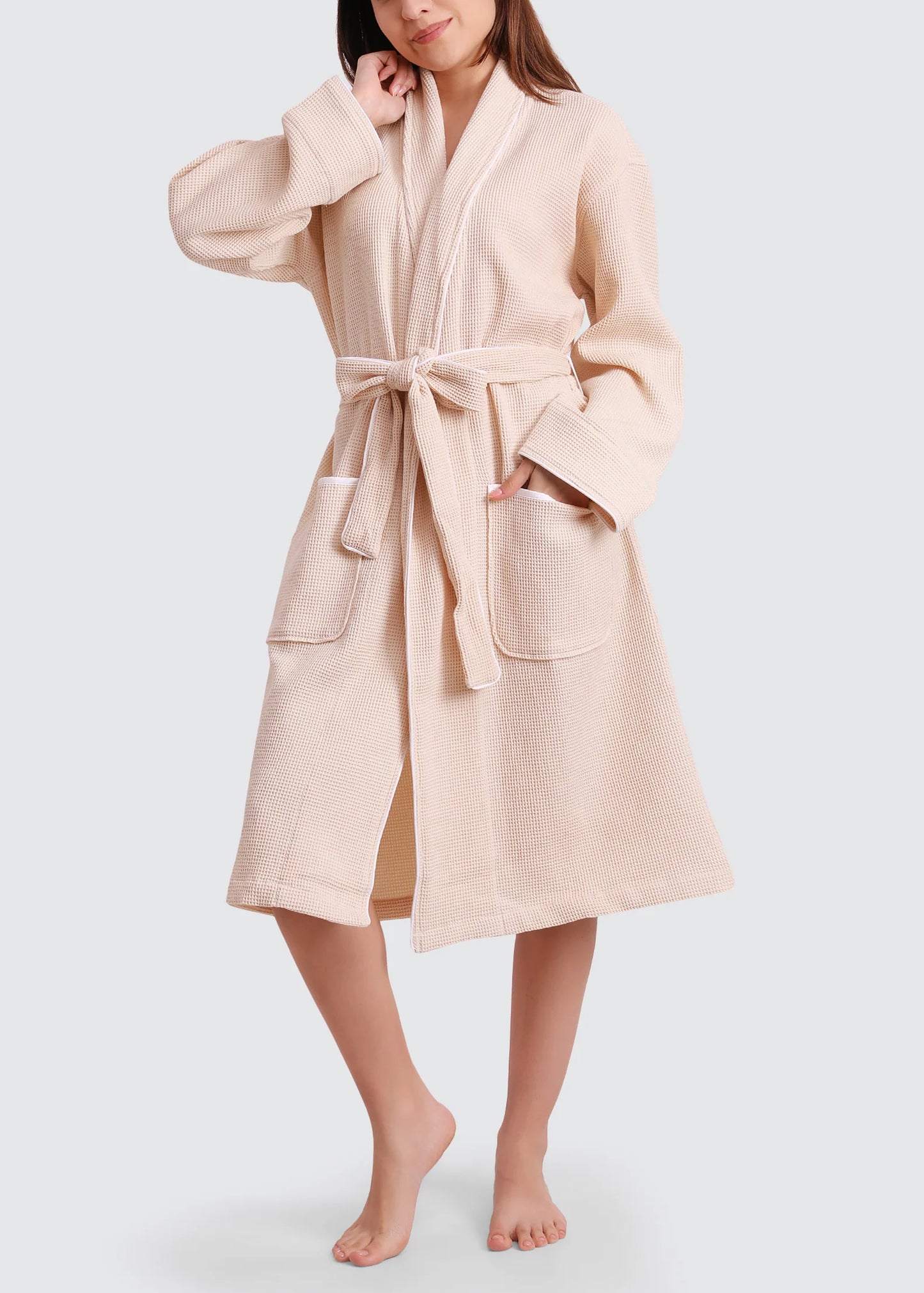 Women's Organic Waffle Spa Bathrobe