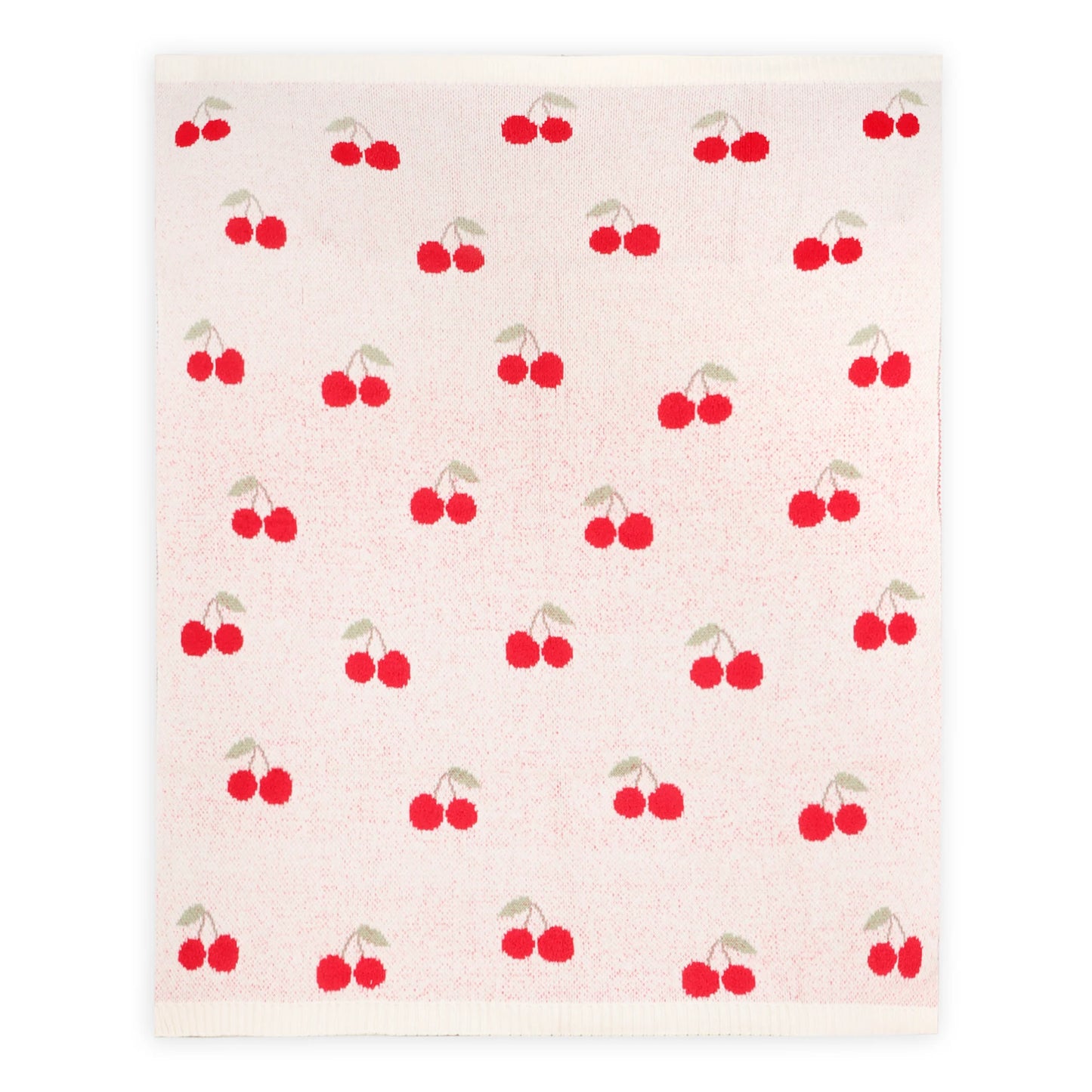 Organic Baby Blanket + Ring Rattle Toy Gift Set - Cherry