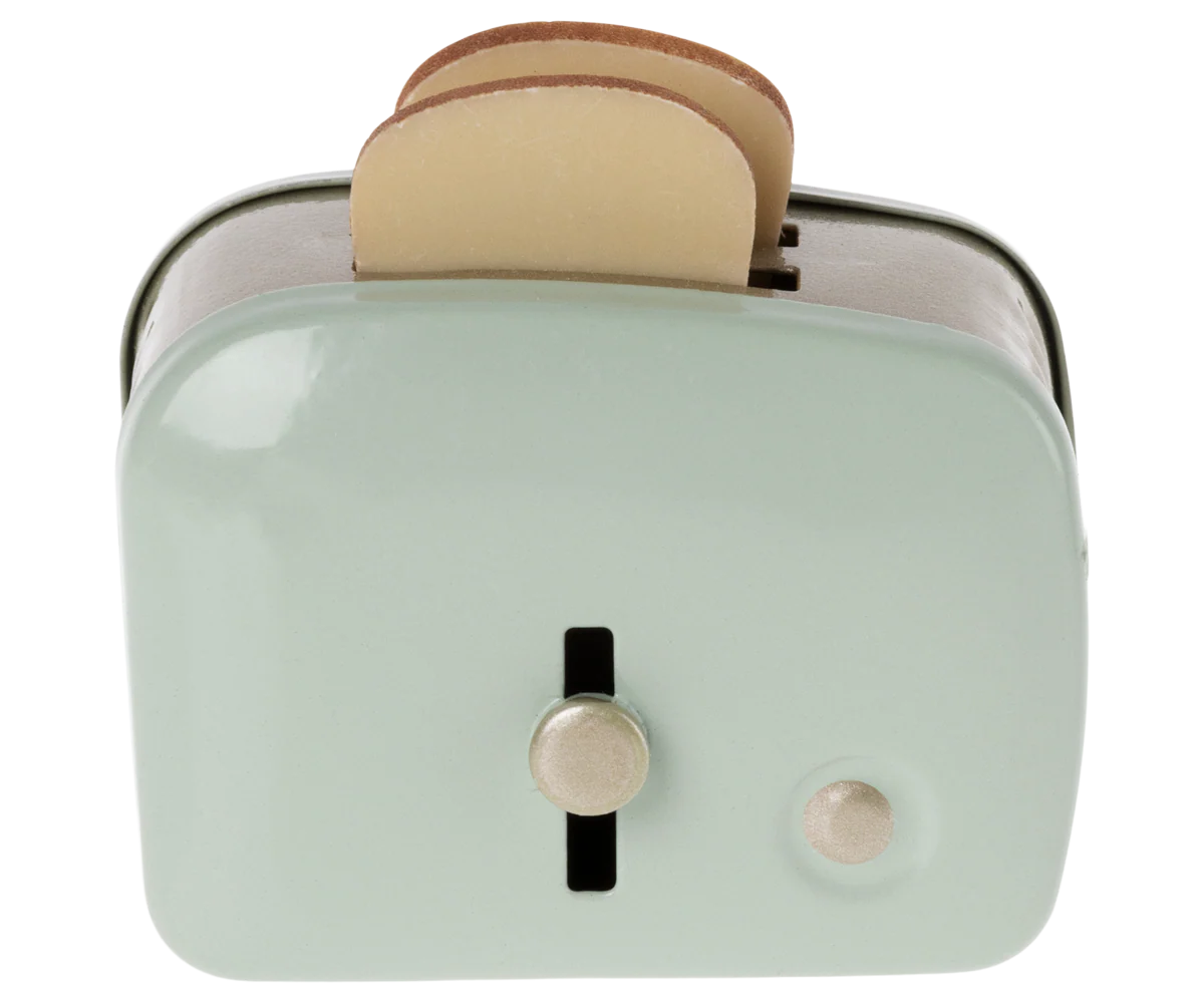 Toaster With Bread, Miniature - Mint