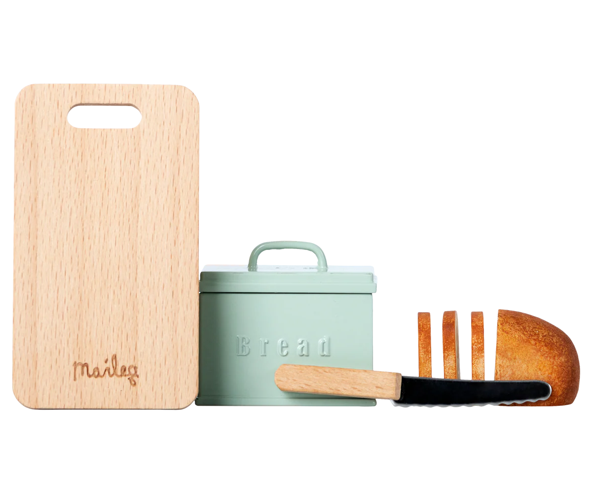 Bread Box With Utensils, Miniature