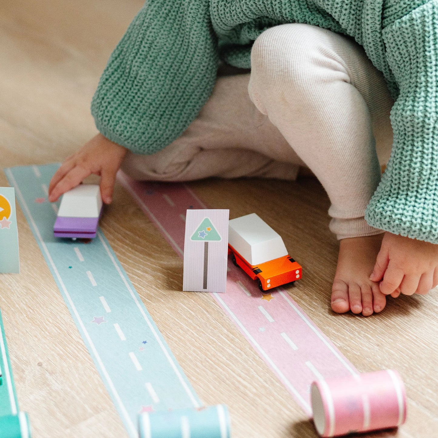 Pastel Colored Play Road Tape 4P Set