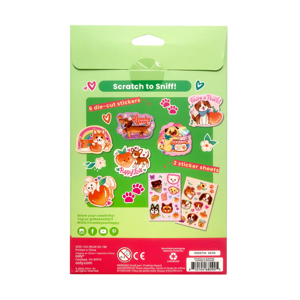 Stickiville Scented Stickers: Puppies & Peaches